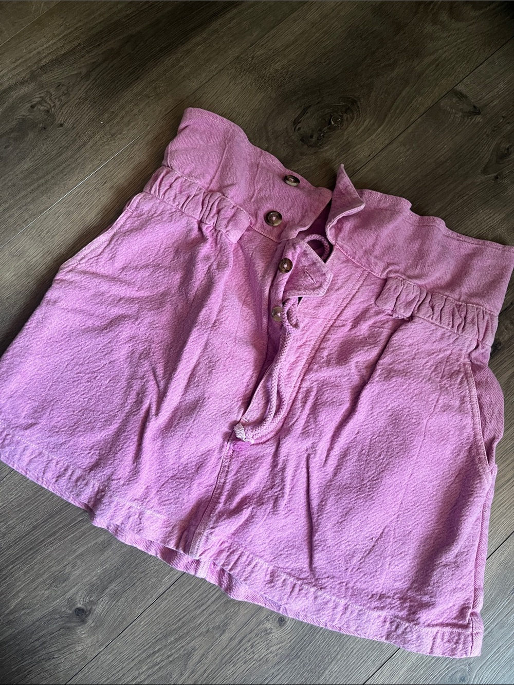 Free People Pink Paperbag Waist Mini Skirt